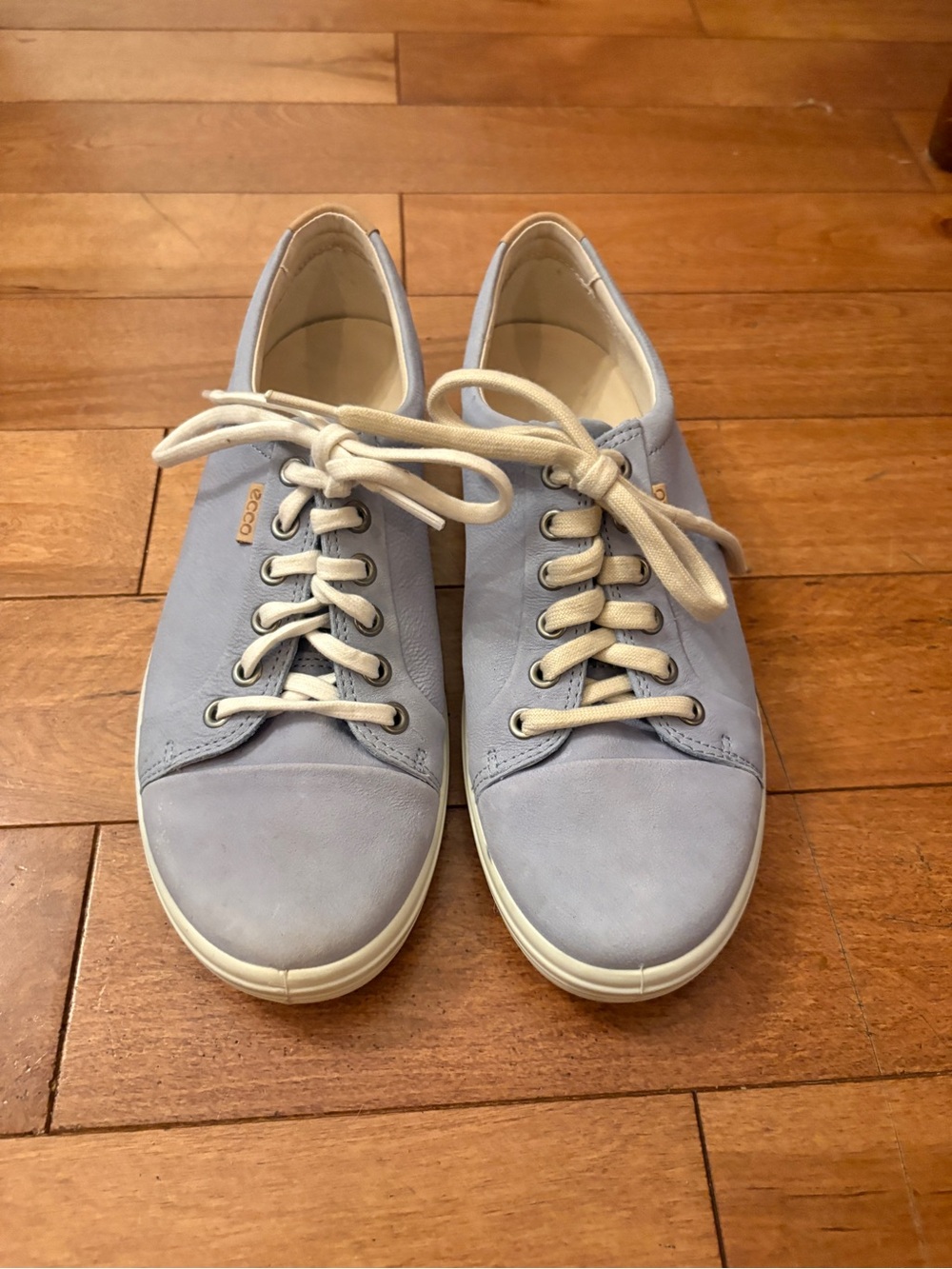 Ecco Light Blue Leather Sneakers
